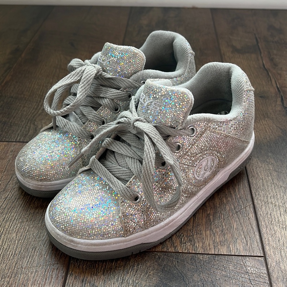 HEELYS Girls Silver Disco Glitter Size 2